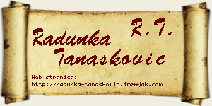 Radunka Tanasković vizit kartica